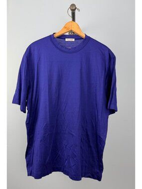Gran Sasso Mens Size 54 (XL) Blue Purple 100% Cotton T-Shirt Made In Italy